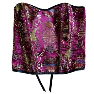 Fredrick's Of Hollywood Satin Print Corset Top Size Small